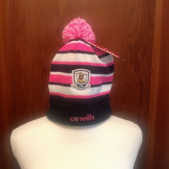 Accessories - Adult Navy/Pink/White Bobble Hat